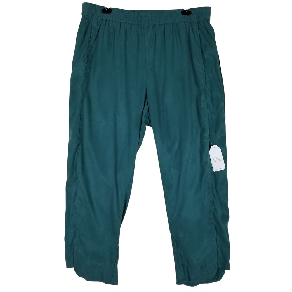 Universal Standard Trousers Women M 18-20 Teal Green Cupro Viscose Elastic